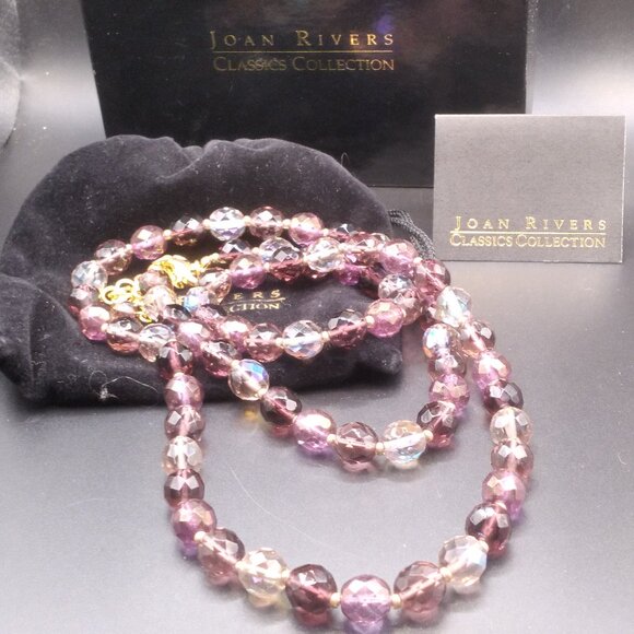 Joan Rivers Purple Crystal Firepolish Beaded 36'' Necklace - Picture 1 of 5
